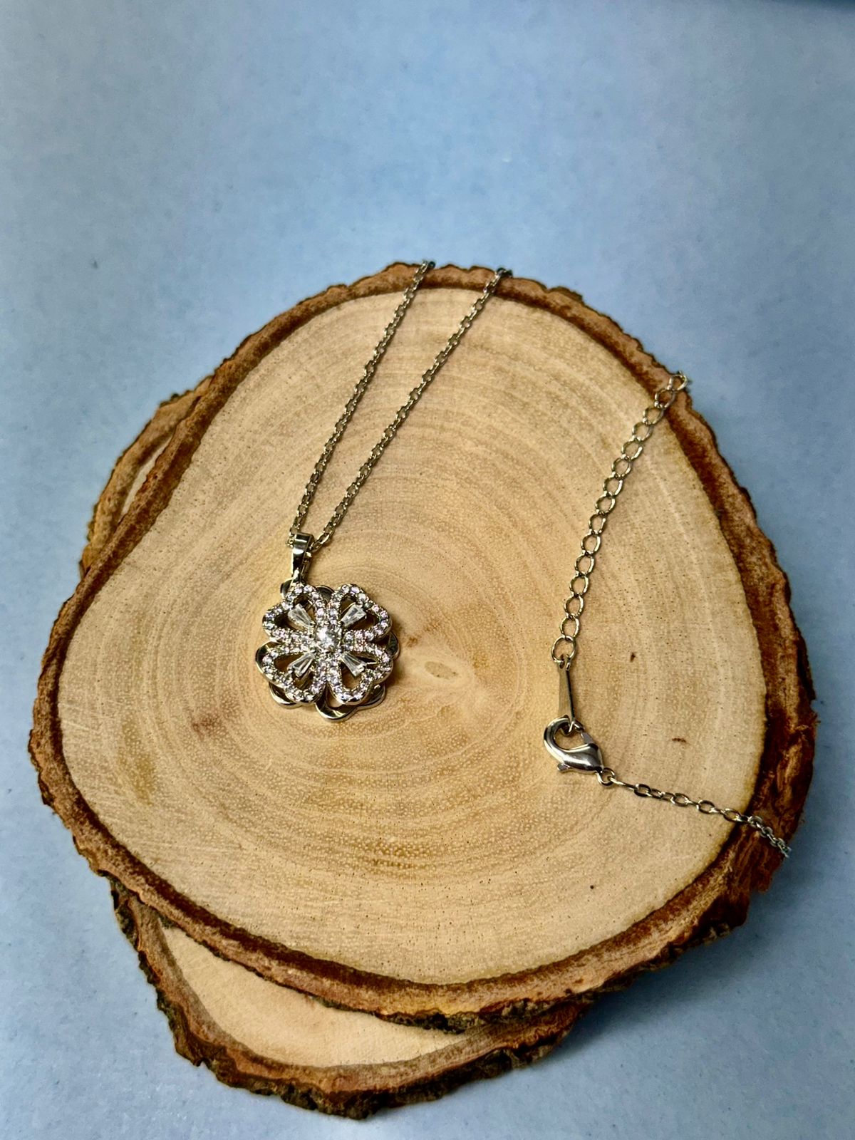Silver Plated Rotating Spinning Pendant Chain For Women Girls