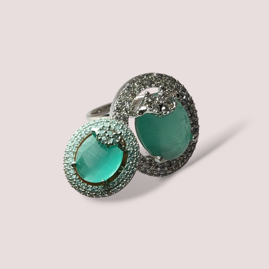 Green Sapphire Silver Platted Ring | Rings for Women/Ladies/Girl