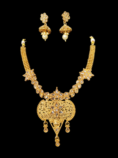 Yellow Chimes Gold-Plated Stone-Studded & Beaded Jewellery Set