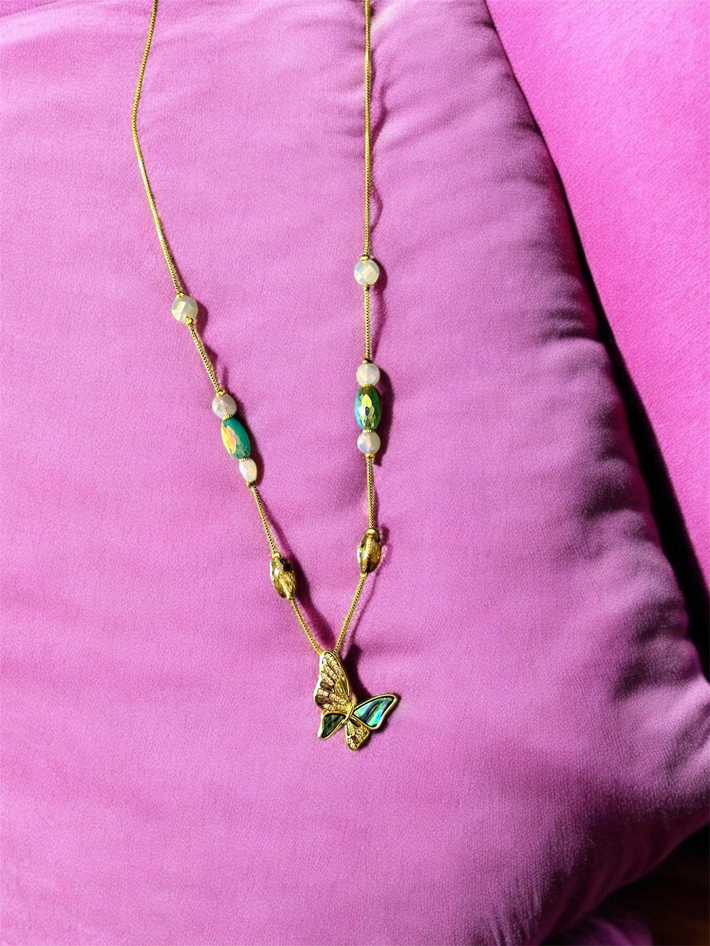 Vrindaluxe Premium Butterfly Fancy Western Necklace With Earrings