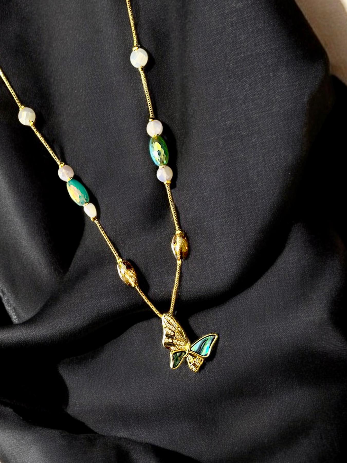 Vrindaluxe Premium Butterfly Fancy Western Necklace With Earrings