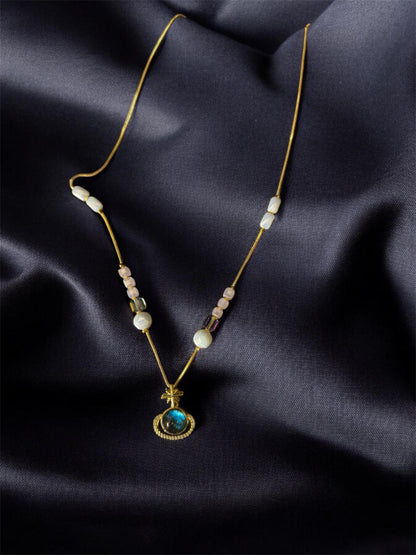 Vrindaluxe Gold-Plated Elegant Pendant Necklace with Bead