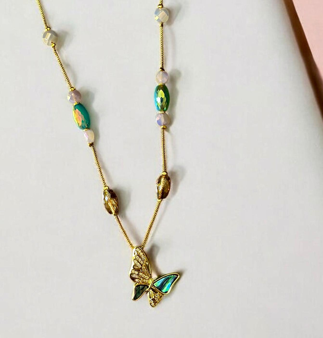 Vrindaluxe Premium Butterfly Fancy Western Necklace With Earrings