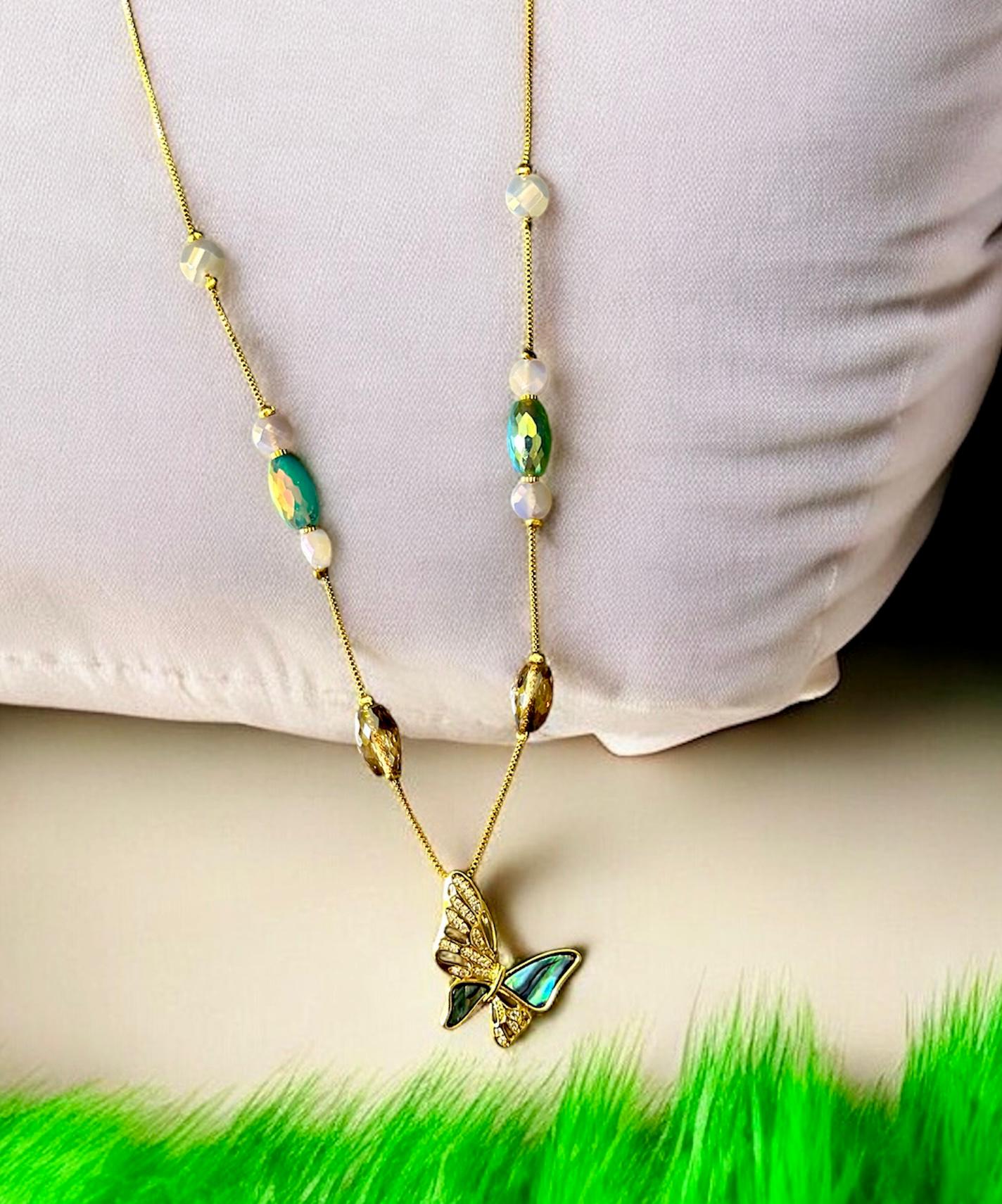 Vrindaluxe Premium Butterfly Fancy Western Necklace With Earrings
