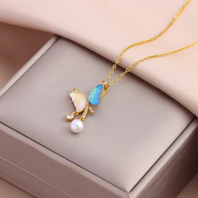 Vrindaluxe Butterfly Pendants Gold Plated